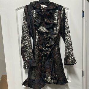 Jean Paul Gaultier Black and Silver Ruffled Jacket